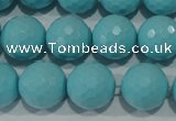 CTU1224 15.5 inches 12mm faceted round synthetic turquoise beads