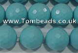 CTU1226 15.5 inches 16mm faceted round synthetic turquoise beads