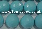 CTU1227 15.5 inches 18mm faceted round synthetic turquoise beads