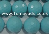 CTU1227 15.5 inches 18mm faceted round synthetic turquoise beads