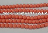 CTU1311 15.5 inches 4mm round synthetic turquoise beads