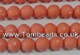 CTU1324 15.5 inches 10mm faceted round synthetic turquoise beads