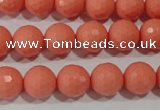 CTU1325 15.5 inches 12mm faceted round synthetic turquoise beads