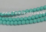 CTU1380 15.5 inches 4mm round synthetic turquoise beads