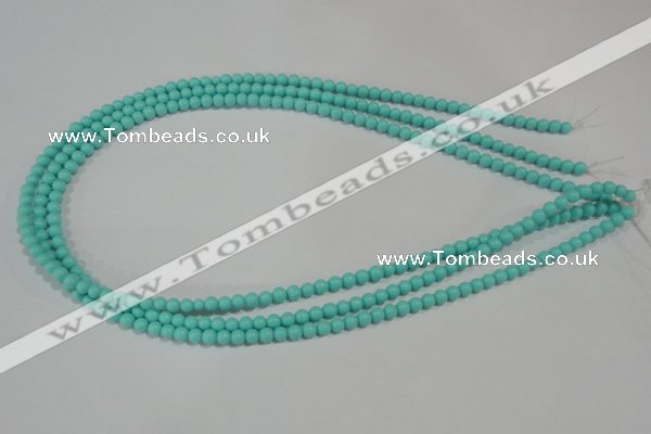 CTU1380 15.5 inches 4mm round synthetic turquoise beads