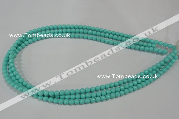 CTU1381 15.5 inches 5mm round synthetic turquoise beads