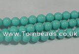 CTU1382 15.5 inches 6mm round synthetic turquoise beads