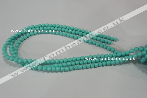 CTU1382 15.5 inches 6mm round synthetic turquoise beads