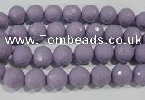 CTU1410 15.5 inches 4mm faceted round synthetic turquoise beads