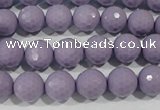 CTU1412 15.5 inches 8mm faceted round synthetic turquoise beads