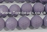 CTU1415 15.5 inches 14mm faceted round synthetic turquoise beads