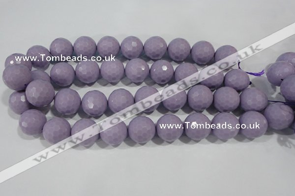 CTU1418 15.5 inches 20mm faceted round synthetic turquoise beads