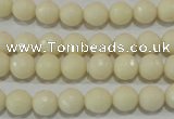 CTU1443 15.5 inches 8mm faceted round synthetic turquoise beads