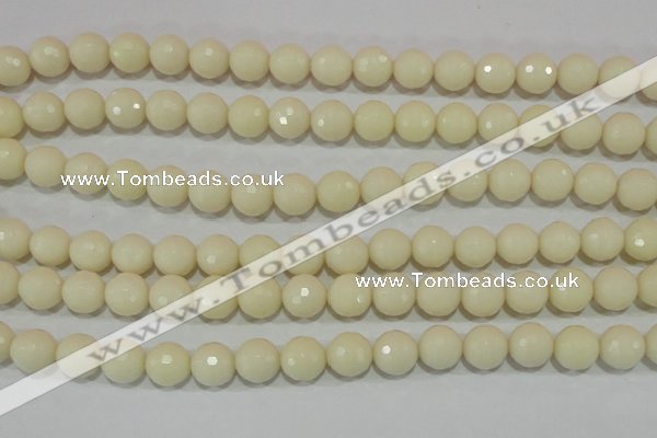 CTU1447 15.5 inches 16mm faceted round synthetic turquoise beads