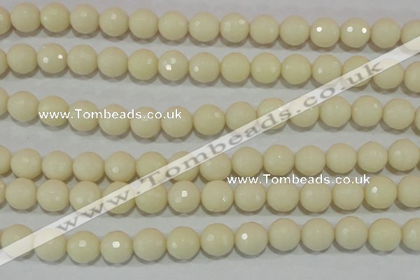 CTU1448 15.5 inches 18mm faceted round synthetic turquoise beads