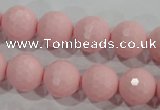 CTU1514 15.5 inches 10mm faceted round synthetic turquoise beads