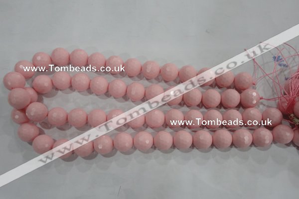 CTU1516 15.5 inches 14mm faceted round synthetic turquoise beads