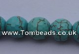 CTU16 15.5 inches 16mm faceted round blue turquoise beads Wholesale