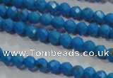 CTU1630 15.5 inches 4mm faceted round synthetic turquoise beads