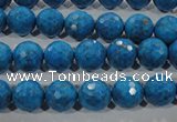 CTU1633 15.5 inches 10mm faceted round synthetic turquoise beads