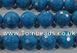 CTU1636 15.5 inches 16mm faceted round synthetic turquoise beads