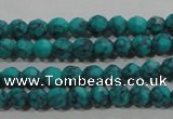 CTU1681 15.5 inches 4mm faceted round synthetic turquoise beads