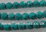 CTU1683 15.5 inches 8mm faceted round synthetic turquoise beads