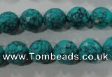 CTU1685 15.5 inches 12mm faceted round synthetic turquoise beads