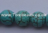 CTU17 15.5 inches 18mm faceted round blue turquoise beads Wholesale