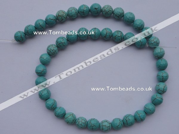CTU17 15.5 inches 18mm faceted round blue turquoise beads Wholesale