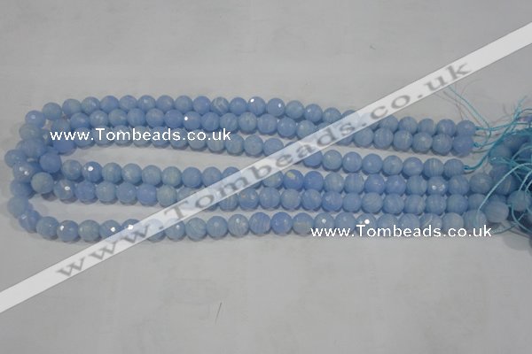 CTU1742 15.5 inches 6mm faceted round synthetic turquoise beads