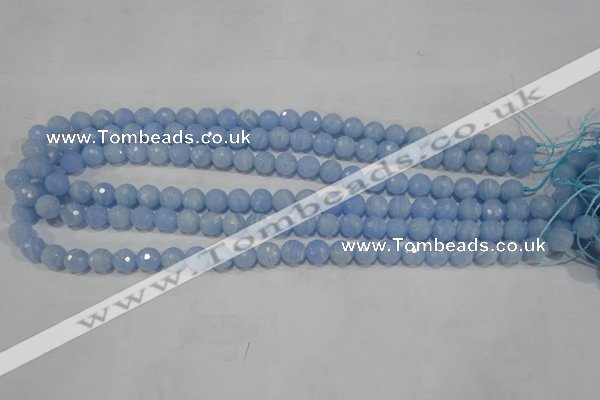 CTU1743 15.5 inches 8mm faceted round synthetic turquoise beads