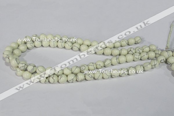 CTU1793 15.5 inches 8mm round synthetic turquoise beads