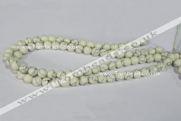CTU1794 15.5 inches 10mm round synthetic turquoise beads