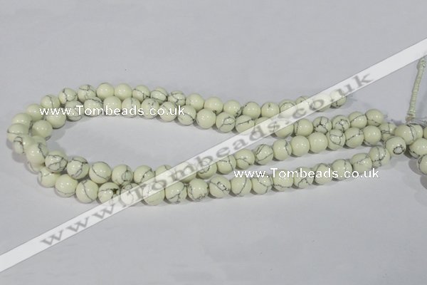 CTU1795 15.5 inches 12mm round synthetic turquoise beads