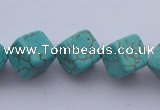 CTU18 15.5 inches 10*10mm cublc blue turquoise strand beads Wholesale