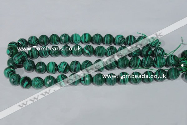 CTU1825 15.5 inches 12mm faceted round synthetic turquoise beads