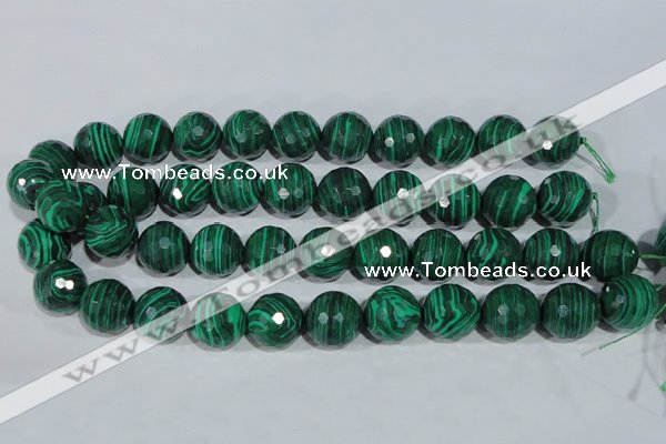 CTU1827 15.5 inches 16mm faceted round synthetic turquoise beads