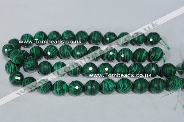 CTU1828 15.5 inches 18mm faceted round synthetic turquoise beads