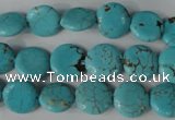 CTU1882 15.5 inches 12mm flat round imitation turquoise beads