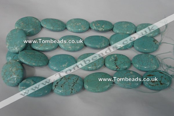 CTU1897 15.5 inches 25*35mm oval imitation turquoise beads