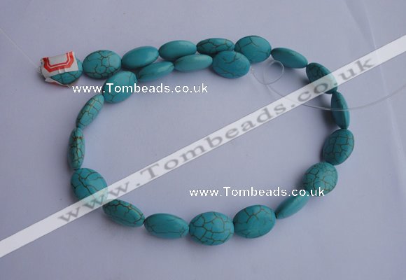 CTU19 15.5 inches 12*16mm oval blue turquoise strand beads Wholesale