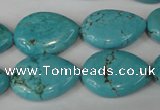 CTU1905 15.5 inches 18*25mm flat teardrop imitation turquoise beads