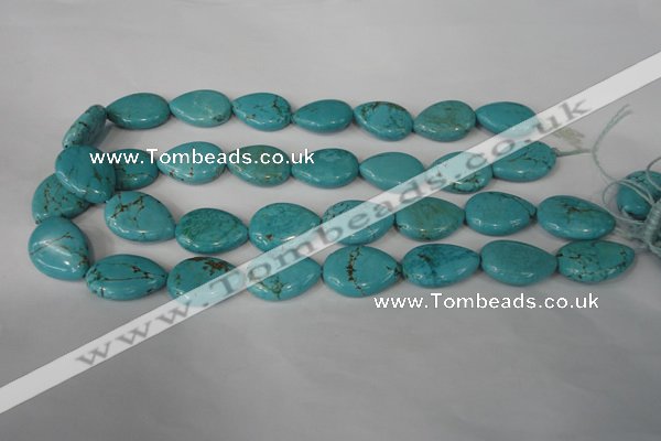 CTU1905 15.5 inches 18*25mm flat teardrop imitation turquoise beads