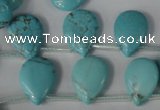 CTU1935 Top-drilled 13*18mm flat teardrop imitation turquoise beads