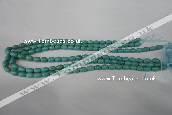 CTU1938 15.5 inches 6*9mm rice imitation turquoise beads