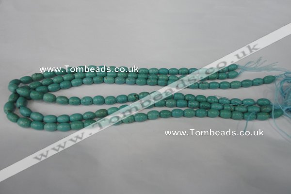 CTU1938 15.5 inches 6*9mm rice imitation turquoise beads