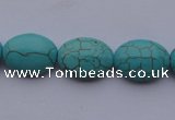 CTU20 15.5 inches 13*18mm oval blue turquoise strand beads Wholesale