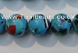 CTU2005 15.5 inches 14mm round synthetic turquoise beads