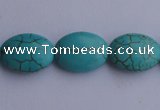 CTU21 15.5 inches 15*20mm oval blue turquoise strand beads Wholesale